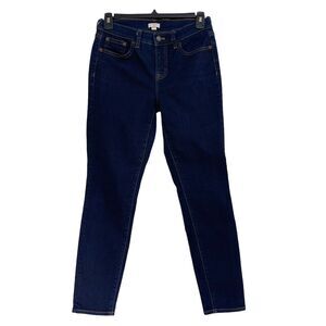 J Crew Factory SZ 26 Skinny Jeans Mid-Rise Zip-Fly Stretch Dark Wash Blue Womens